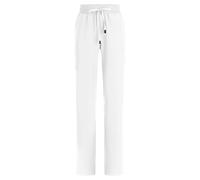 B-well Donna Pantaloni Infermiere Half-Jogger Sanitari Elastici Medici Spandex con Elastico in Vita, Bianco, L