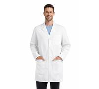 B-well LEONARDO Camice da laboratorio da uomo - Camice medico con elastico, passante per badge e tasche - Camice da lavoro medico traspirante per clinica, laboratorio e pratica