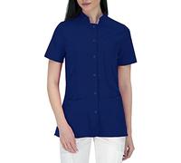 B-well Lisa, casacca con bottoni da donna, giacca a maniche corte, 3 tasche e chiusura nascosta con bottoni a pressione, Blu, 42