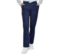 B-well Medizinische Schlupfhose Arbeitshose Dante 5 Taschen Unisex mit elastischem Bund und Gesäßtaschen Krankenhaus Uniformhose mit mittlerer Taille und Rundumgummibund Blau S