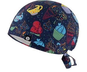 B-well Modena Cuffia Chirurgica Elasticata Cuffia Sala Operatoria Cuffie Cuffietta Chirurgica Cappello Medici, Infermieri, Dentisti, Cupcake, Taglia Unica