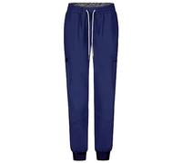 B-well Ricci Pantaloni Infermiere Donna Pantaloni Sanitari Donna Elastici Pantaloni Medici Donna Spandex con Elastico in Vita e 7 Tasche, Blu, XS