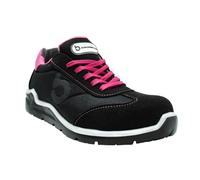 b x work Scarpe Antinfortunistiche Donna Leggere, S1P SRC, Scarpe da Lavoro da Donna Antistatiche & Anti Perforazione, Nero/Rosa, 40