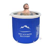 B&Y 80 cm di diametro, grande vasca da bagno pieghevole per adulti per atleti e atleti, 377 l, autoportante, per il bagno sul ghiaccio, per attività all'aperto (blu scuro)