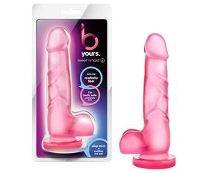 B Yours Sweet N Hard 4 - dildo con testicoli - 18cm - rosa