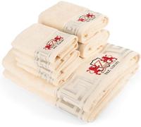 B&Z Luxury Set Asciugamani da bagno Panna 500gr pregiato BAMBOO e Cotone, 2 teli doccia 4 asciugamani viso 2 panni bidet, SUPER assorbenti SOFFICI - telo mani ospiti palestra certificati oekotex