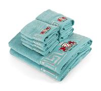 B&Z Luxury Set Asciugamani da bagno Turchese 500gr pregiato BAMBOO e Cotone, 2 teli doccia 4 asciugamani viso 2 panni bidet, SUPER assorbenti SOFFICI - telo mani ospiti palestra certificati oekotex
