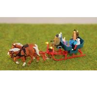 B0980 Turisti IN Slitta, 2 Leds : Giallo, Illuminato, H0