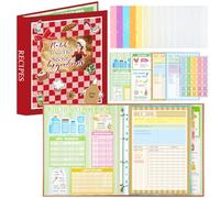 B1ykin Raccoglitore per ricette con copertina umoristica, 21,1 x 29,5 cm | Organizer per ricette per scrivere le tue ricette, 60 buste in plastica, 12 divisori, 60 biglietti di ricette vuoti