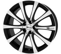 B21 Brock 7 x 16 et 40 Bolt Circle 4 x 114 Hub centraggio 72,6 580070136, Black-Matt front-polished