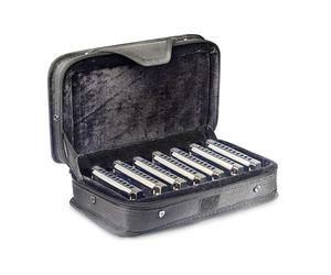 b2music - Armonica a Bocca blues con valigetta - 7 pezzi (La, SiB, Do, Re, Mi, Fa, Sol -diesis)