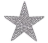 B2SEE Patch Toppe Toppa Stella Nero Applicazioni Strass Termo-adesive Termo-Adesiva Ricamata Ricamato Gioielli Spilla Toppe Strass termoadesivi 11 xcm