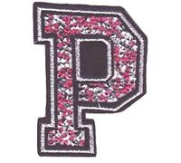 B2SEE Toppa Toppe Patch Applicazioni Strass Toppe Lettere Alfabeto termoadesive 8-10 cm P Rosa