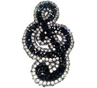 b2see Toppe Patch Chiave Nota Musicale Gitterato Vivaci Nero Termoadesive Strass termoadesivi Applique Applicazioni Abbigliamento ricamo per donna tessuti jeans con strass