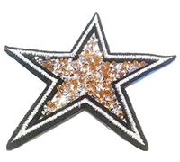 B2SEE Toppe Toppa Applique Applicazioni Stella Strass termoadesive da Cucire termoadesive Patch Stelle Strass per Tessuti Jeans Stoffa Stella Strass Oro Giallo 10 cm