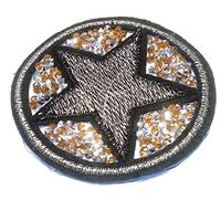 B2SEE Toppe Toppa termoadesive Stella Stelle Strass termoadesivi Scintillanti Strass da Cucire Patch termoadesiva Applique Applicazioni con Strass 7 cm Stella Strass in cercio Oro Giallo