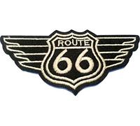 Toppe USA Route 66 Biker Vintage Patch Ricamate termoadesive da Cucire Jeans Stoffa Cucito 9 x 5 cm