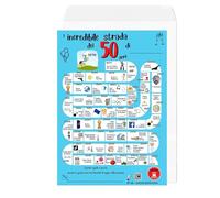 B3AL Poster 50 anni - regalo originale per compleanno o anniversario - formato A4 con busta - incorniciabile, con QR ricordo dell’anno (50)
