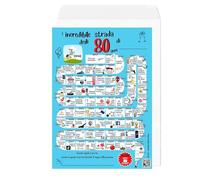 B3AL Poster 80 anni - regalo originale per compleanno o anniversario - formato A4 con busta - incorniciabile, con QR ricordo dell’anno (80)