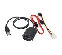 B45 - Cavo adattatore USB 2.0 a IDE/SATA 3 in 1, adattatore per disco rigido da 2,5"/3,5" HDD e SSD, include presa SATA a 15 pin e Molex a 4 pin, convertitore per trasferimento dati esterno