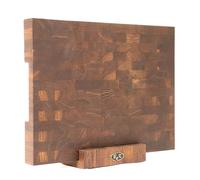 B4K® 43х33 x 4,3 cm, con supporto, in legno di quercia, con manici e piedini in silicone, tagliere in legno di cervello antibatterico | tagliere in legno di cervello | tagliere da cucina | tagliere