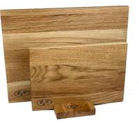 B4K Set di 2 taglieri in rovere, realizzati a mano, oliati e antibatterici, versatili come tagliere da cucina, tagliere e tagliere da portata, dimensioni: 40 x 30 x 2,2 cm e 30 x 20 x 2,2 cm