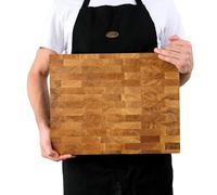 B4K® Tagliere in legno di quercia 43x33x4,3 cm | Con maniglie e piedini in silicone | Antibatterico e oliato | Tagliere da cucina artigianale