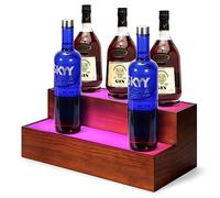 B4Life Scaffale illuminato per bottiglie di liquore, 40,6 cm, 2 ripiani a LED, mensola per bar per liquori