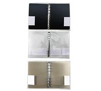 B5 Notebook Multi fori Cover della cartella Binder Copertina di articoli per la cancellazione PP PP Cover per protezione con Snap 3SET Transparent Brown e Black