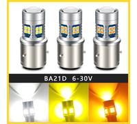 BA21D LED Lampadina Del Motociclo Del Faro Scooter DRL Hi Lo Beam 6-30V 3Colors