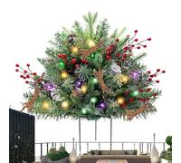 baabeash Alberi di Natale per esterni Terrazza,Arbusti Artificiali con Supporto Treppiede per Giardinieri,Forniture per feste all'aperto - Decorazione