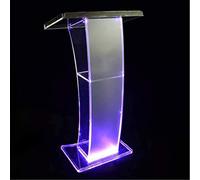 BAABJI Podio Acrilico Plexiglass Pulpito Scuola Leggio Chiesa,LED Supporto per podio in plexiglass Durevole per riunioni Commerciali della Scuola della Chiesa.