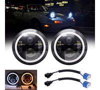 Baagialdic COPPIA FARI ANTERIORI LED PER MAZDA MIATA MX5 MX-5 H6024 DA 90 A 97 COLORE AMBRA CON LUCE DI GIRO ALTA E BASSA