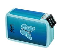 Baagl Astuccio a 3 scomparti per ragazzi e ragazze, astuccio per cancelleria, materiale scolastico, astuccio per la scuola, farfalla, Colorato, giocoso, moderno, pratico