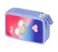 Baagl Astuccio a 3 scomparti per ragazzi e ragazze, astuccio per cancelleria, materiale scolastico, astuccio per la scuola, Hippie, Astuccio