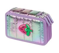 Baagl Astuccio a 3 scomparti per ragazzi e ragazze, astuccio per cancelleria, materiale scolastico, astuccio per la scuola, lavanda, Colorato, giocoso, moderno, pratico