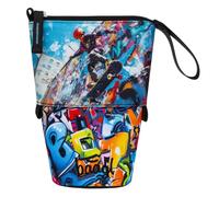 Baagl Astuccio per bambini e ragazze, astuccio per matite per bambini, astuccio per la scuola, robusto astuccio e astuccio con scomparto segreto, Skatepark, Colorato, giocoso, moderno, pratico