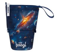 Baagl Astuccio per bambini e ragazze, astuccio per matite per bambini, astuccio per la scuola, robusto astuccio e astuccio con scomparto segreto, Spazio, Colorato, giocoso, moderno, pratico