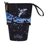 Baagl Astuccio portapenne per ragazzi e ragazze, per la scuola, robusto, con scomparto segreto, astuccio verticale, Pixel Space, Colorato, giocoso, moderno, pratico