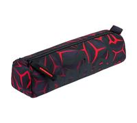 Baagl Astuccio quadrato per ragazzi e ragazze adolescenti - astuccio per cancelleria - astuccio per la scuola, Poligono rosso, 21 x 7 x 7 cm, Astuccio