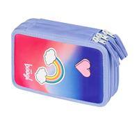 BAAGL astuccio scolastico a tre scomparti Arcobaleno, viola-rosa