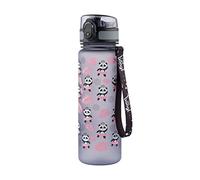 Baagl Borraccia per bambini, a prova di perdite, 500 ml, per la scuola e lo sport, per ragazze, in Tritan (motivo: panda)