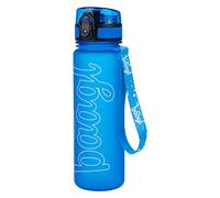 Baagl Borraccia in Tritan, a prova di perdite, con coperchio ribaltabile, da 500 ml, riutilizzabile, con scala, per uso quotidiano con cinghia, per bambini, scuola, sport