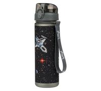 Baagl Borraccia per bambini, a prova di perdite, 500 ml, per scuola, sport, calcio, per ragazzi, ragazze, in Tritan (motivo: spazio)