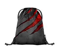 Baagl - Borsa con cordoncino per ragazzi e ragazze, nero, zaino sportivo leggero per bambini, borsa compatta per scarpe, borsa con lacci per PE a scuola (Volcano)
