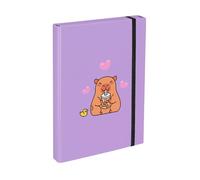 Baagl Capybara - Raccoglitore per cartella scolastica, formato A4, per bambini, con elastico e alette interne, raccoglitore con elastico, per ragazze (maiale d'acqua)