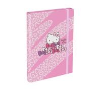 Baagl Cartella portadocumenti per cartella scolastica, formato A4, per bambini, con elastico e alette interne, raccoglitore con elastico, per ragazze (Hello Kitty Sweet Leopard)