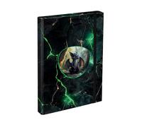 Baagl Cartella portadocumenti per cartella scolastica, formato A4, per bambini, con elastico e alette interne, raccoglitore con elastico, per ragazzi (drago)