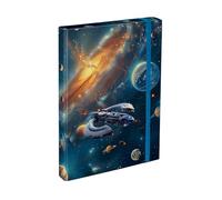 Baagl Cartellina portadocumenti per la scuola, formato A4, per bambini, con elastico e alette interne, raccoglitore con elastico, per ragazzi (spazio)