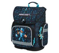 Baagl Ergo - Zaino per la scuola per ragazzi e ragazze, per 1° classe (o 2° classe), zaino per la scuola elementare, zaino leggero per bambini con cintura toracica, Minecraft - Ascia blu